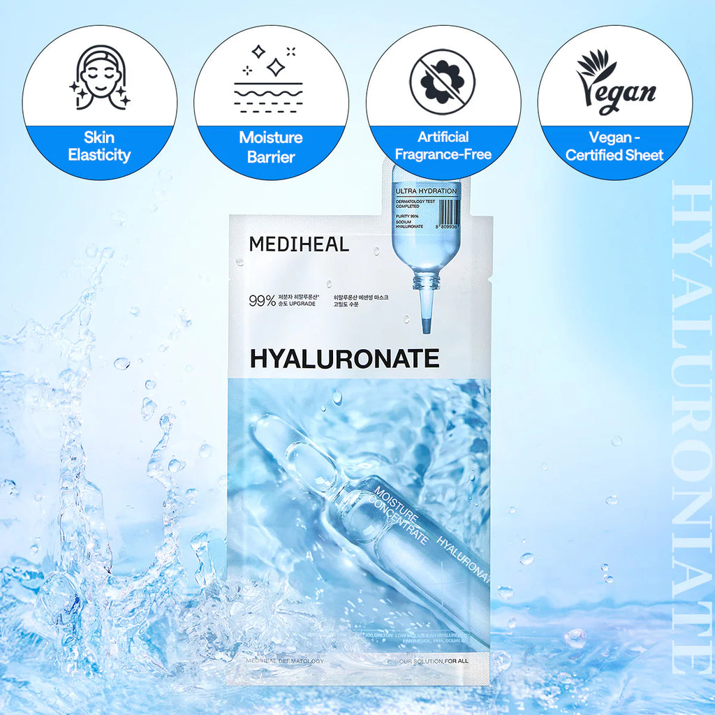 MEDIHEAL Hyaluronate Essential Mask 24ml – Yoğun Nemlendirici Hyaluronik Asit Yüz Maskesi