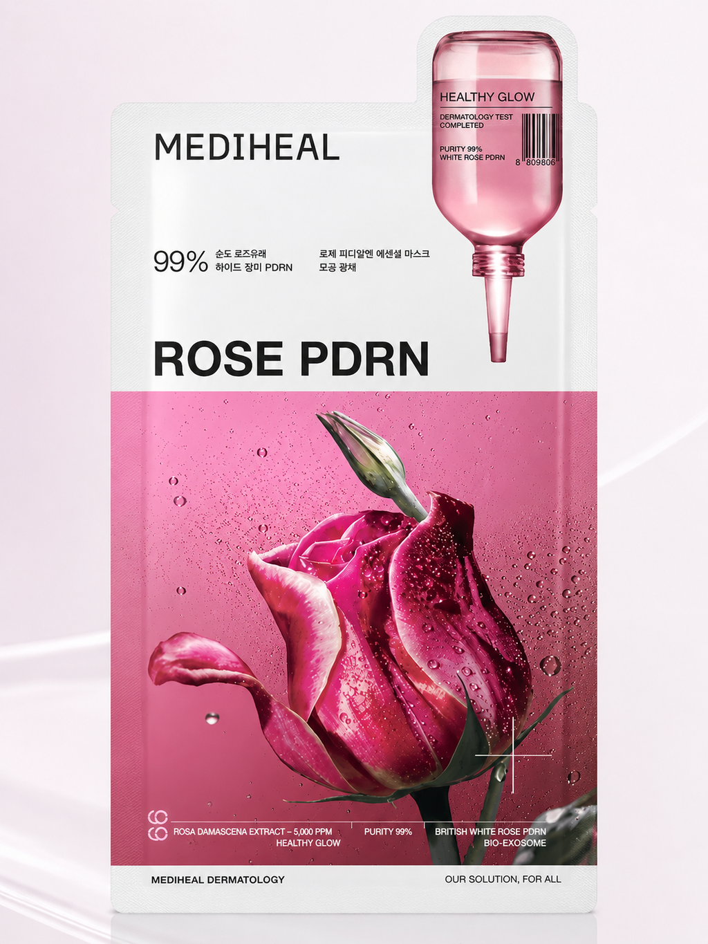 MEDIHEAL Rose PDRN Essential Mask 24ml – Aydınlatıcı ve Yoğun Nemlendirici Yüz Maskesi